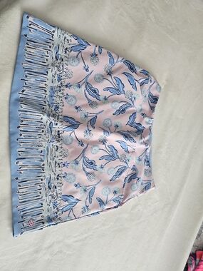 Lilly Pulitzer Pink and Blue Floral Mini Skirt With  Built-in Pants